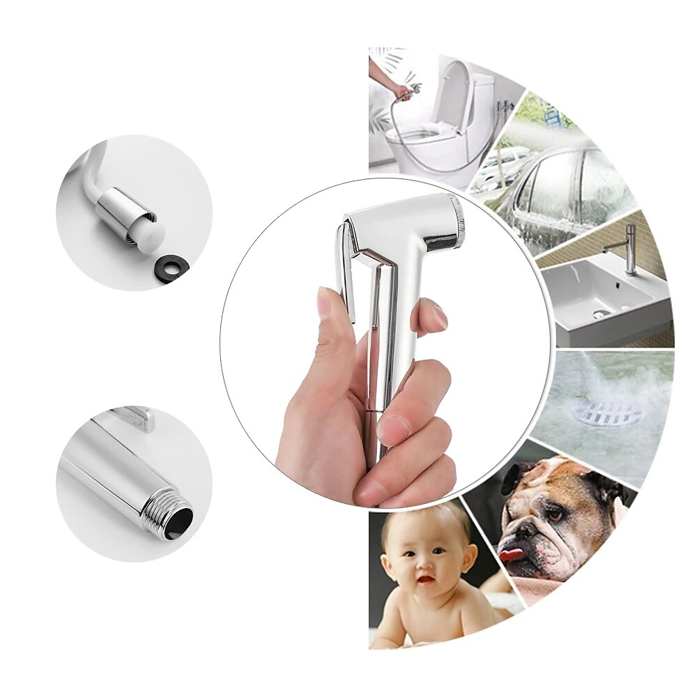 Bathroom Handheld Shower Bidet Shattaf Sprayer Set Wall Mount Home Wash Toilet Hand Held Bidet Shower Spray Wall Bracket Hose Diaper Cleaning 2025 - CAD $6.99 –P2