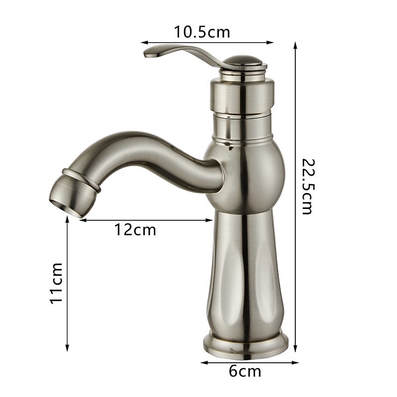 Bathroom Sink Faucet,Brass Contemporary Style Single Handle One Hole Bath Tap with Hot and Cold Switch 2025 - CAD $111.99 –P10
