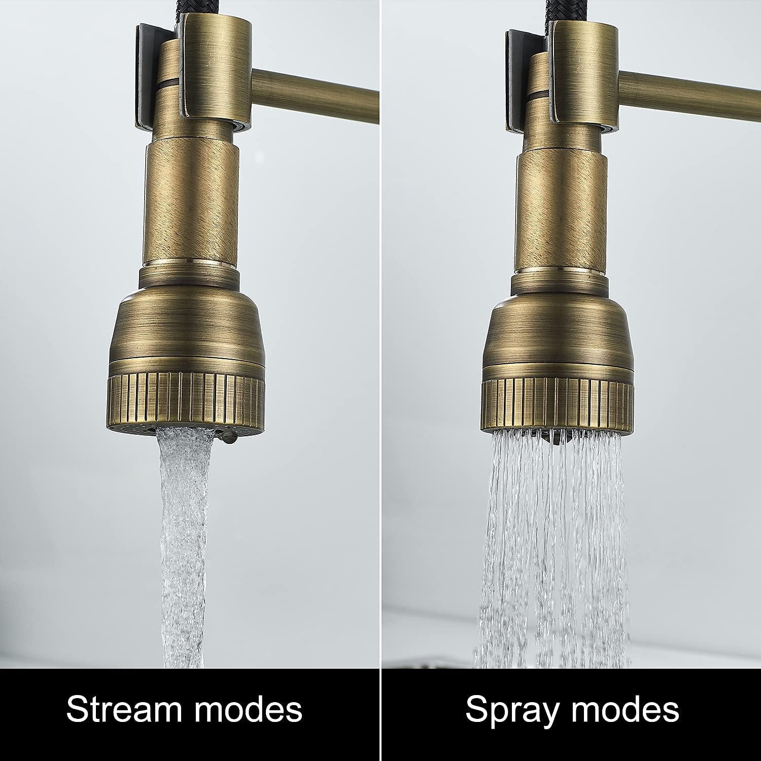 Kitchen FaucetBrass Pull-out/Pull-down Rotatable Single Handle One Hole Multi-function Water Mode Brass Kitchen Taps with Soap Dispenser 2025 - CAD $143.99 –P2
