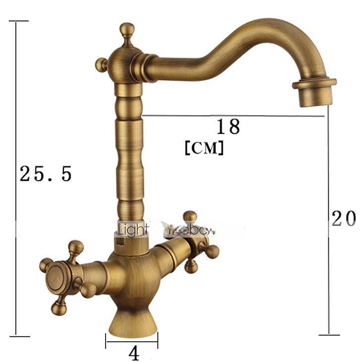 Kitchen faucet - Two Handles One Hole Antique Copper Standard Spout Centerset Contemporary / Antique Kitchen Taps 2025 - CAD $95.99 –P1