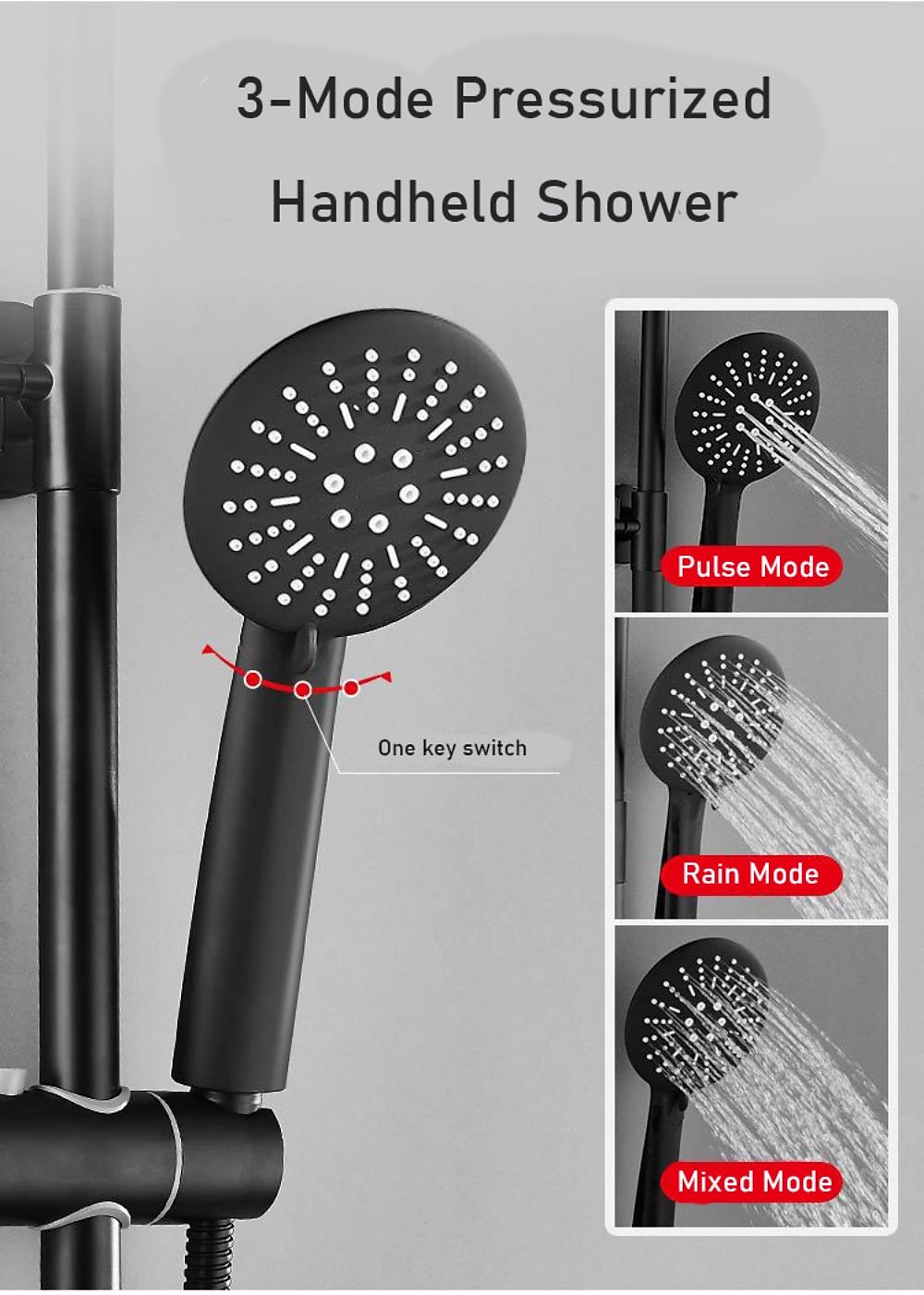 Shower System Faucet Combo Set with 8" Rain Showerhead Multi-Function Hand Shower Adjustable Slide Bar and Soap Dish Wall Mounted Ceramic Valve Bath Shower Mixer Taps 2025 - CAD $223.99 –P5