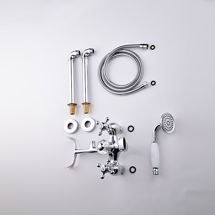 Bathtub Faucet - Modern Contemporary Electroplated Roman Tub Ceramic Valve Bath Shower Mixer Taps 2025 - CAD $303.99 –P3