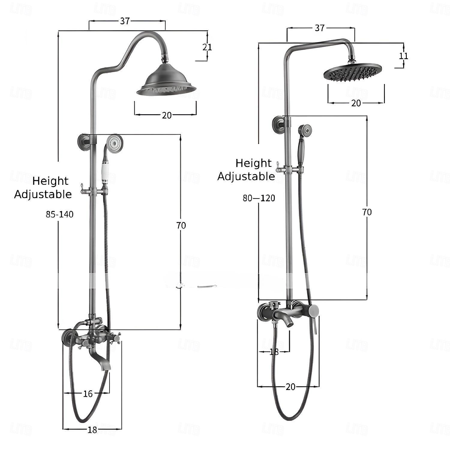 Shower FaucetShower System SetRainfall Antique Antique Copper Shower System Ceramic Valve Bath Shower Mixer Taps 2025 - CAD $287.99 –P3