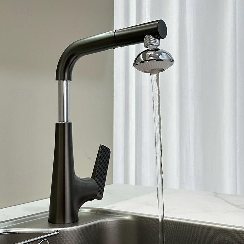 Kitchen faucet - Single Handle One Hole Electroplated / Painted Finishes Pull-out / Pull-down / Standard Spout Centerset Modern Contemporary Kitchen Taps 2025 - CAD $143.99 –P6