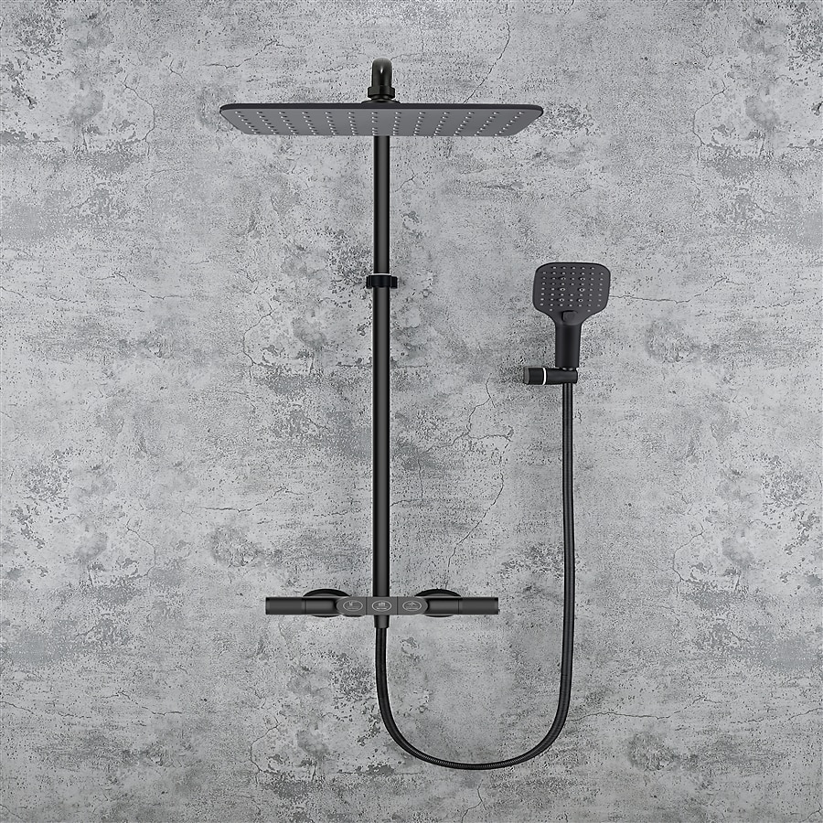 Shower FaucetShower System Set - Handshower Included Contemporary Chrome / Electroplated Mount Outside Ceramic Valve Bath Shower Mixer Taps 2025 - CAD $498.13 –P7