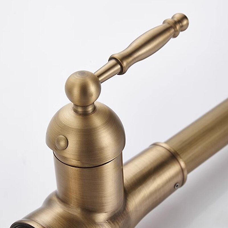 Kitchen Faucet Pull Out Sink Mixer Taps 360 Degree 2 Mode Sprayer Vintage Brass Vessel Tap with Cold and Hot Hose 2025 - CAD $135.99 –P3