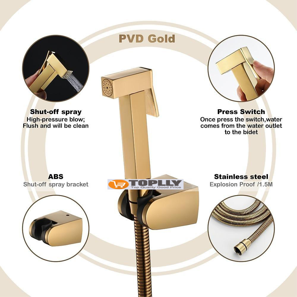Single Hole Bidet Electroplated Toilet Handheld Bidet Sprayer Self-Cleaning Contemporary 2025 - CAD $59.99 –P16