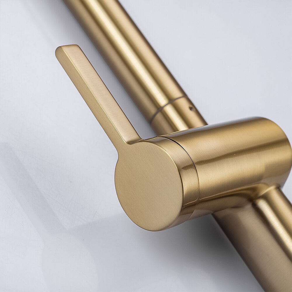 Kitchen Faucet with Pull-out SpraySingle Handle One Hole Brass High Arc 2-modes 360°Rotatable Modern Contemporary Kitchen Taps 2025 - CAD $207.99 –P2