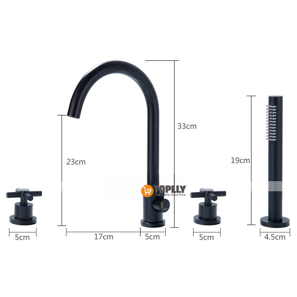 Bathtub Faucet - Contemporary Nickel Brushed Roman Tub Brass Valve Bath Shower Mixer Taps / Two Handles Four Holes 2025 - CAD $318.99 –P6