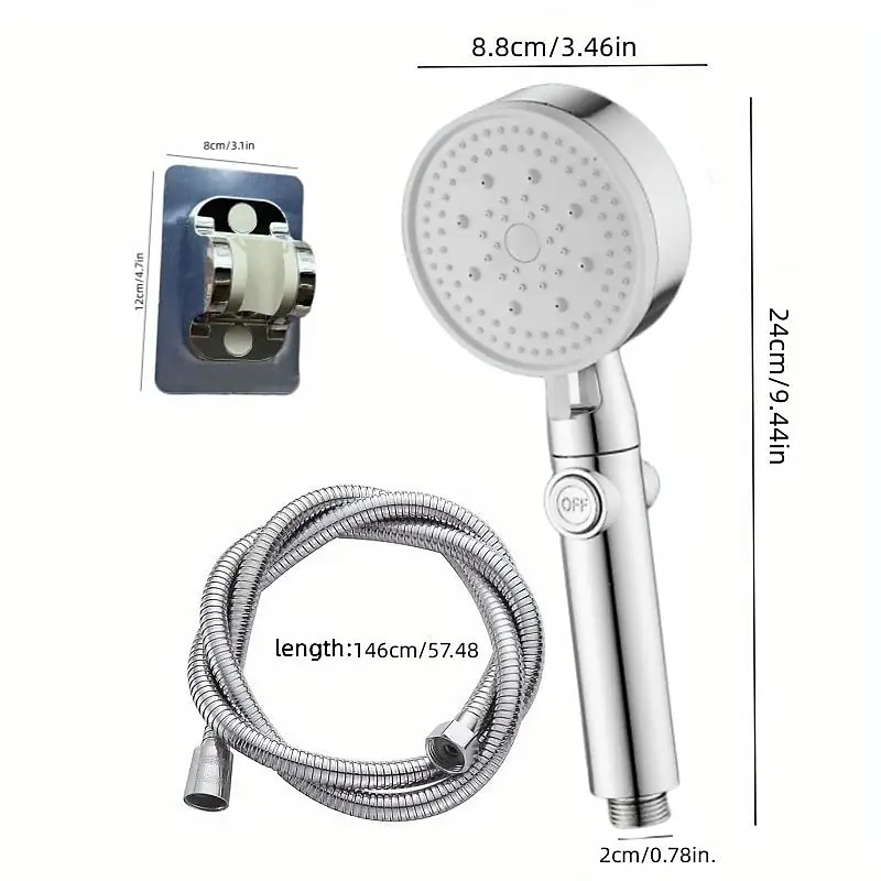 5 Modes Shower Head with Handheld Drill-Free High Pressure High Flow Water Saving Shower Spray with ON/OFF Pause Switch Shower Bathroom Accessories 2025 - CAD $27.99 –P9
