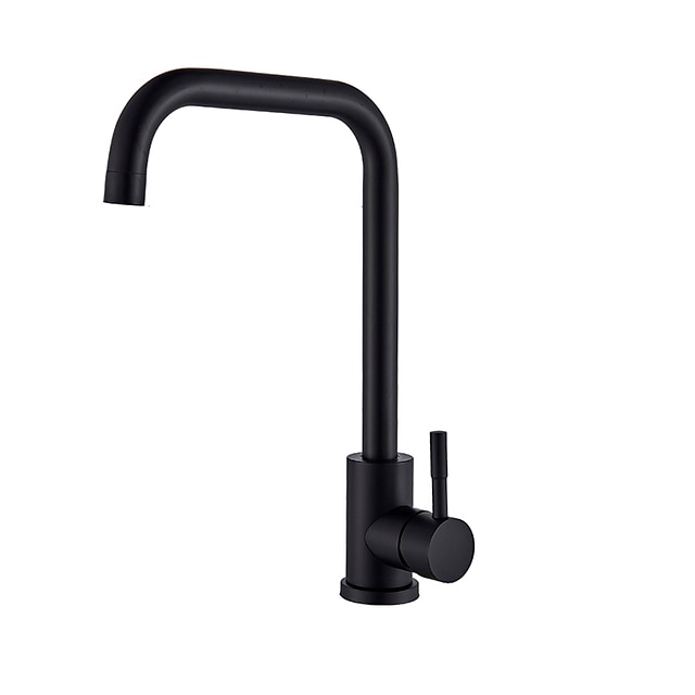Stainless Steel Kitchen Sink Mixer Faucet 360 Swivel Single Handle Kitchen Taps Deck Mounted with Hot and Cold Water Hose Vessel Taps 2025 - CAD $52.99 –P4