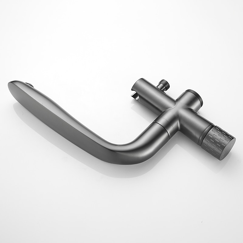 Bathtub Faucet Floor Mount Freestanding Tub Filler Brass High Flow Shower Faucets with Handheld Shower Mixer Taps Swivel Spout(Gun Grey/Brushed Golden) 2025 - CAD $398.99 –P15