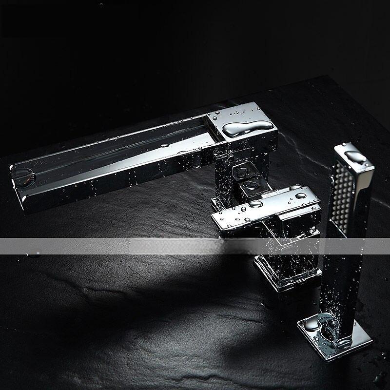 Bathtub Faucet -3 Holes Waterfall Bathtub Mixer Tap Chrome Bathroom Shower Faucet 2025 - CAD $223.99 –P5