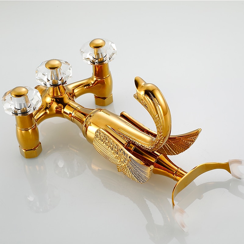 Bathtub Faucet - Contemporary Antique Brass Wall Installation Brass Valve Bath Shower Mixer Taps 2025 - CAD $398.99 –P8