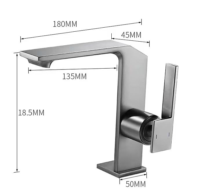 Waterfall Bathroom Sink Mixer Faucet Brass, Single Handle Basin Taps One Hole Faucets with Hot and Cold Hose, Waterfall Spout Brass Bath Tap Chrome Black Gold Grey 2025 - CAD $119.99 –P1