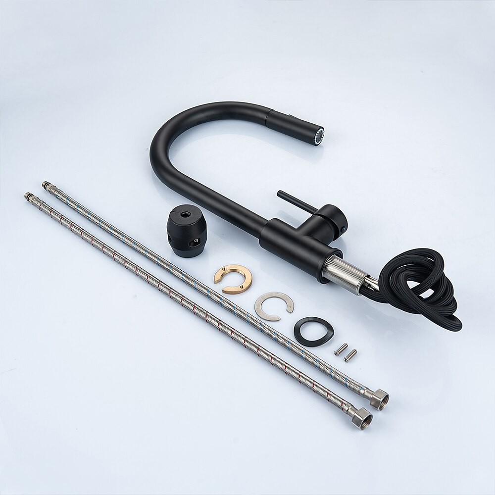 Kitchen Faucet with Pull-out SpraySingle Handle One Hole 2-modes Brass Kitchen Taps 2025 - CAD $199.99 –P8