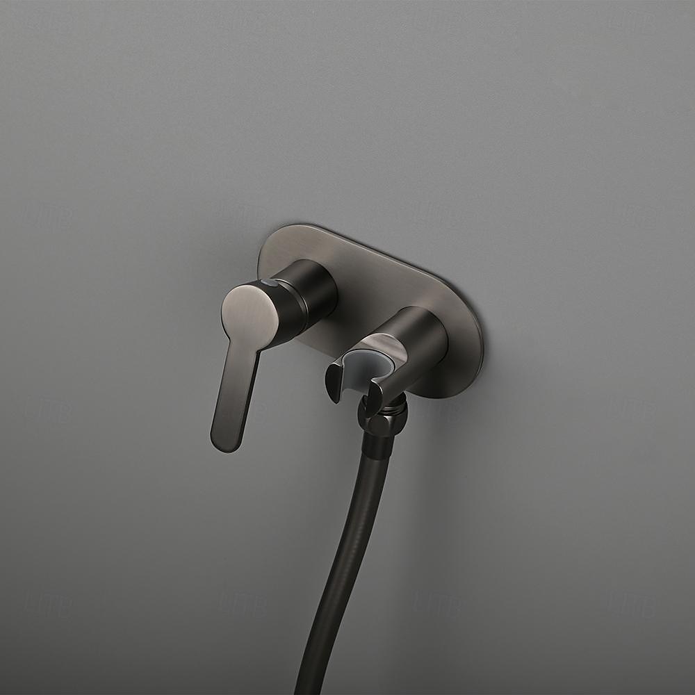 Brushed Grey Bidet Sprayer set wall Bidet shower Hot And Cold bidet Bathroom Solid Brass Shattaf Shower Faucet mixer tap 2025 - CAD $95.99 –P6