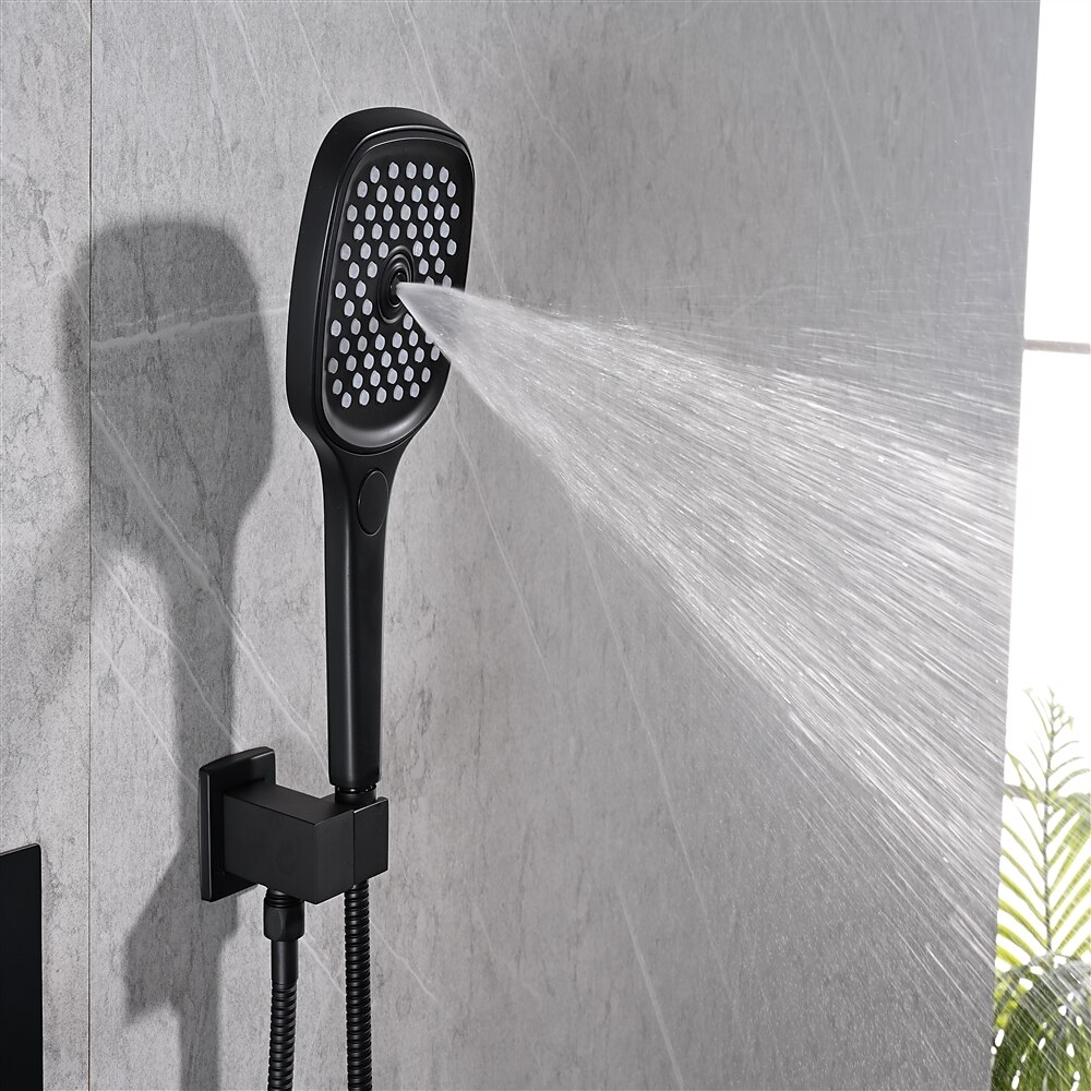 Shower FaucetRainfall Shower Head System / Thermostatic Mixer valve Set - Rainfall Shower Waterfall Contemporary Painted Finishes Mount Inside Brass Valve Bath Shower Mixer Taps 2025 - CAD $1036.99 –P2