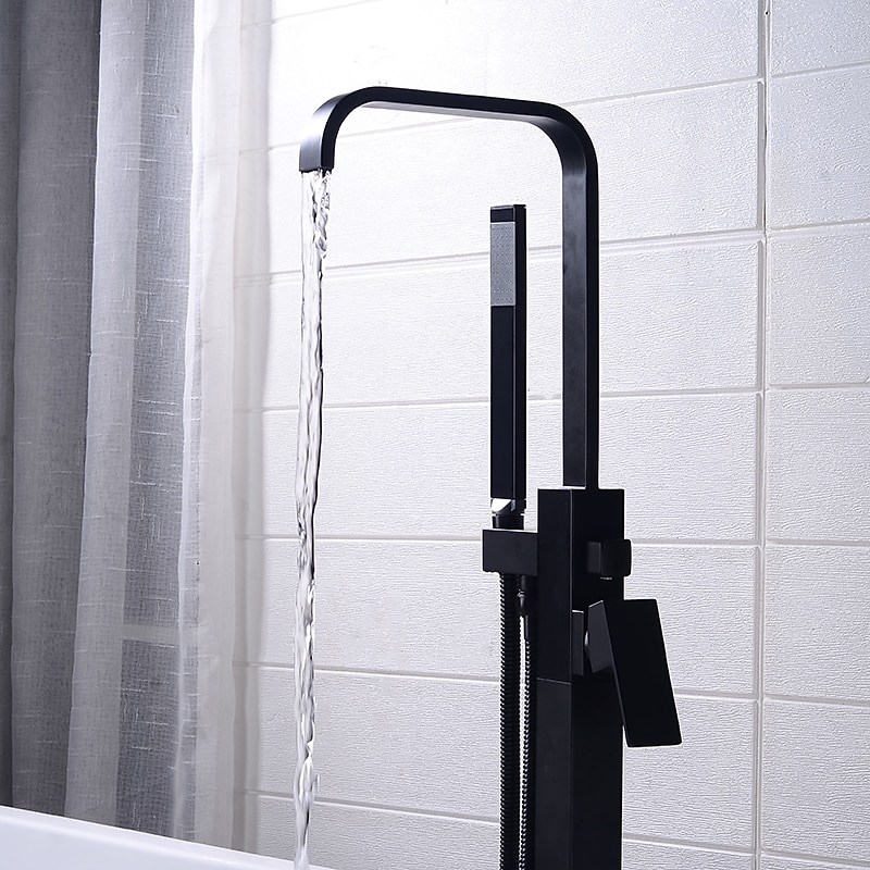 Bathtub Faucet - Contemporary Electroplated Free Standing Brass Valve Bath Shower Mixer Taps 2025 - CAD $398.99 –P14