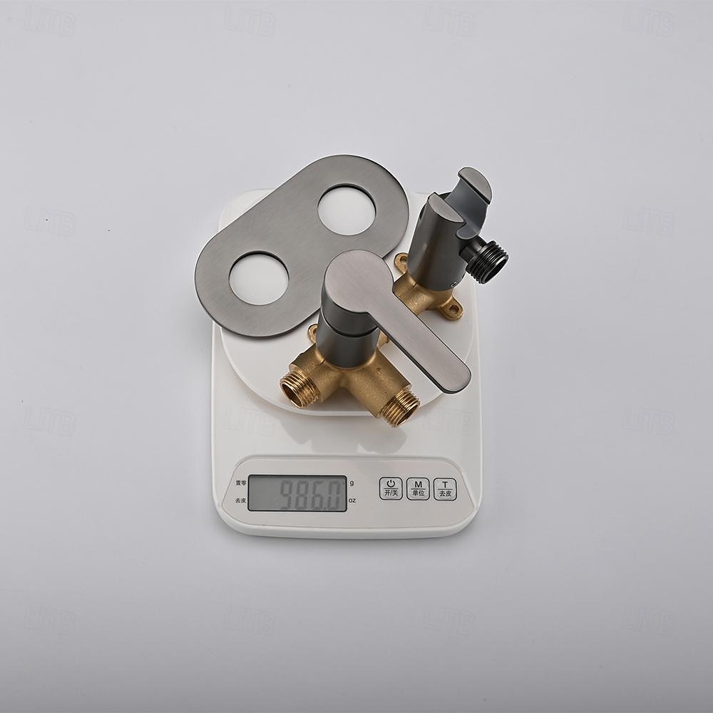 Brushed Grey Bidet Sprayer set wall Bidet shower Hot And Cold bidet Bathroom Solid Brass Shattaf Shower Faucet mixer tap 2025 - CAD $95.99 –P10