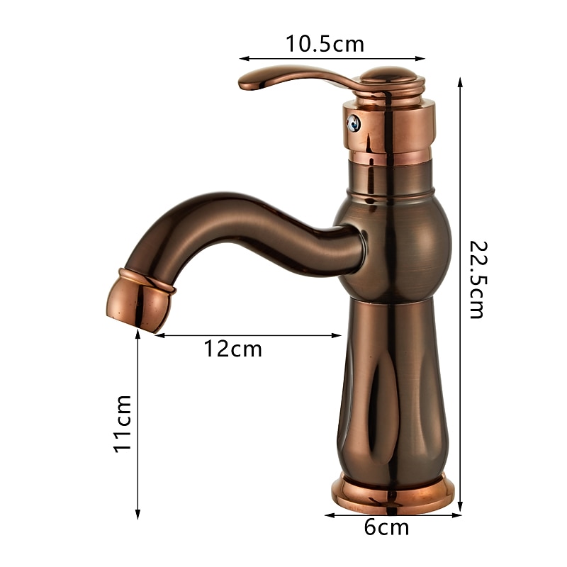 Bathroom Sink Faucet,Brass Contemporary Style Single Handle One Hole Bath Tap with Hot and Cold Switch 2025 - CAD $111.99 –P4