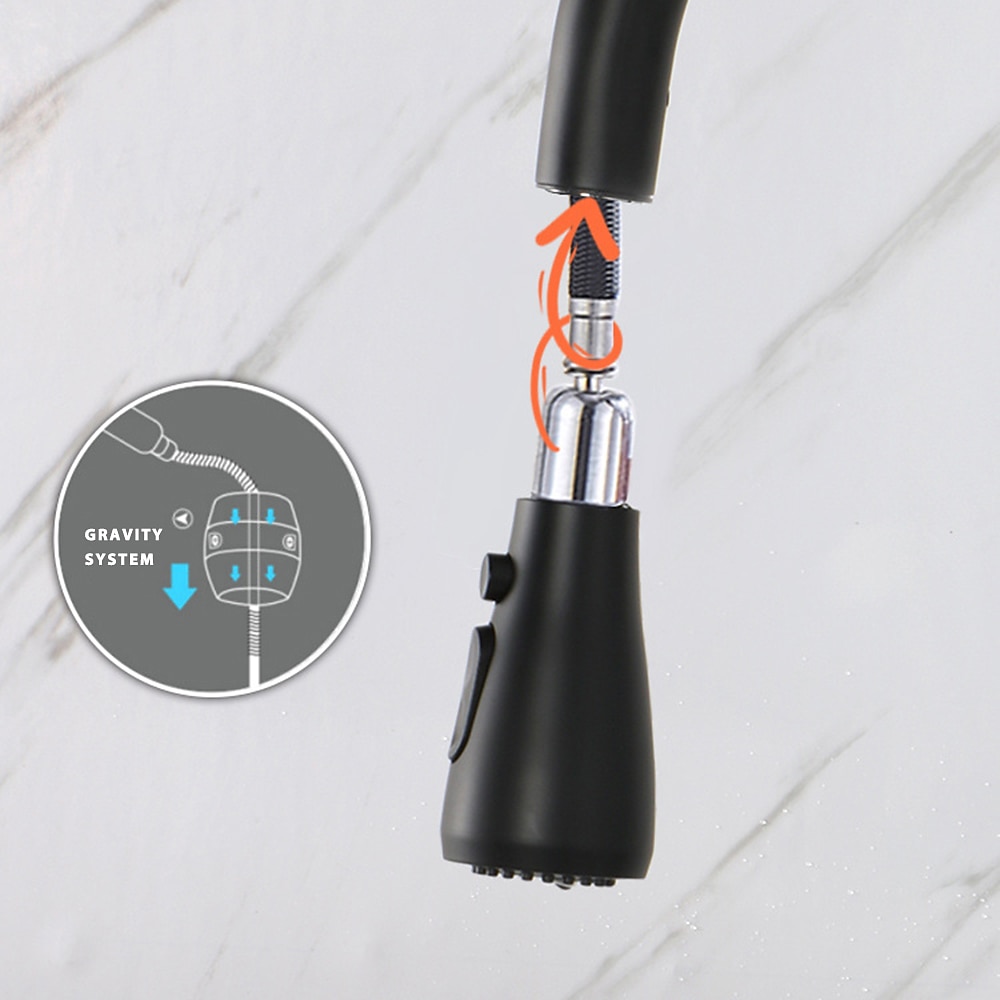 Kitchen Sink Mixer Faucet with Pull Out Spray 360 Rotating Single Handle Pull Down Tap Nickel Brushed 304 Stainless Steel Deck Mounted Kitchen Vessel Taps 2025 - CAD $95.99 –P2