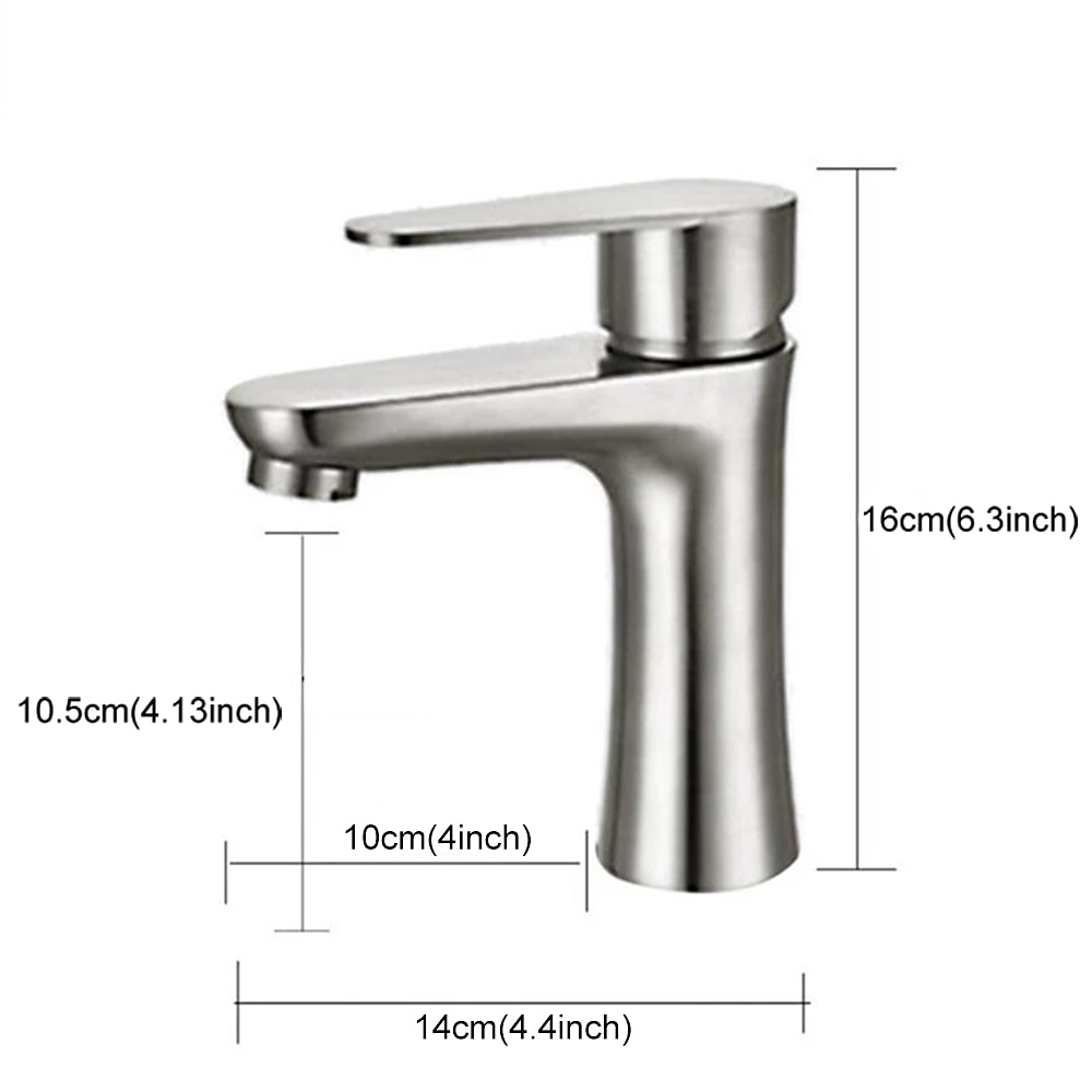 Bathroom Sink Faucet,Stainless Steel Matte Black/Nickel Brushed Single Handle One Hole Bath Taps with Hot and Cold Switch 2025 - CAD $63.99 –P1
