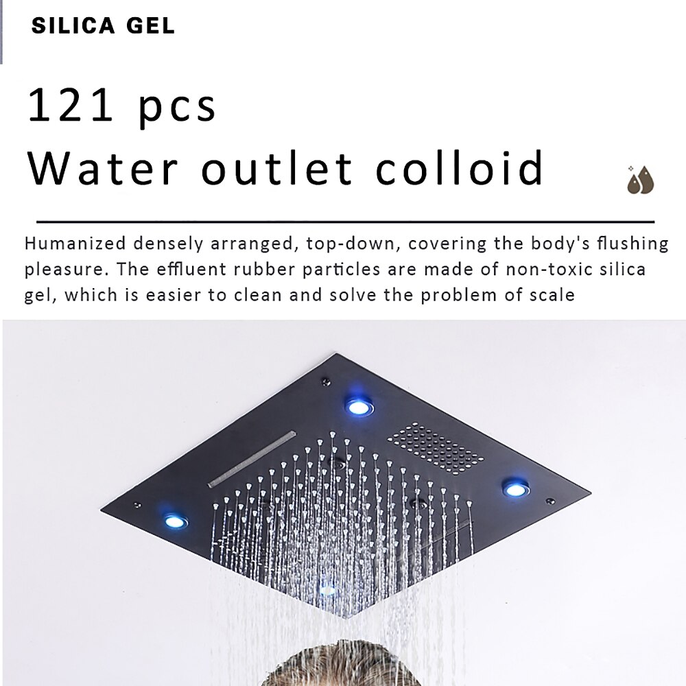 Shower FaucetRainfall Shower Head LED Waterfall Rain Contemporary Chrome/Painted Finishes Ceiling Mounted Bath Showerhead for Shower Room Bluetooth Remote Control Bathroom Plumbing Accessories 2025 - CAD $797.99 –P9