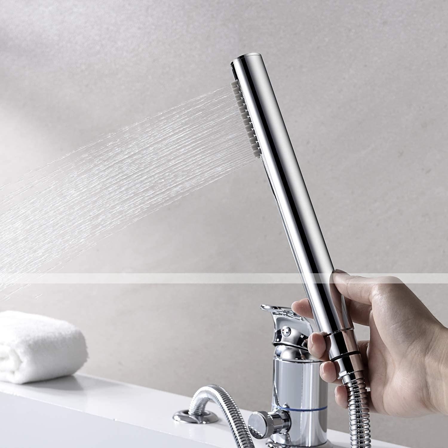 Stainless Steel Roman Tub Bathtub FaucetWaterfall Widespread Contemporary Chrome Ceramic Valve Bath Shower Mixer Taps with Hot and Cold Switch 2025 - CAD $108.99 –P1