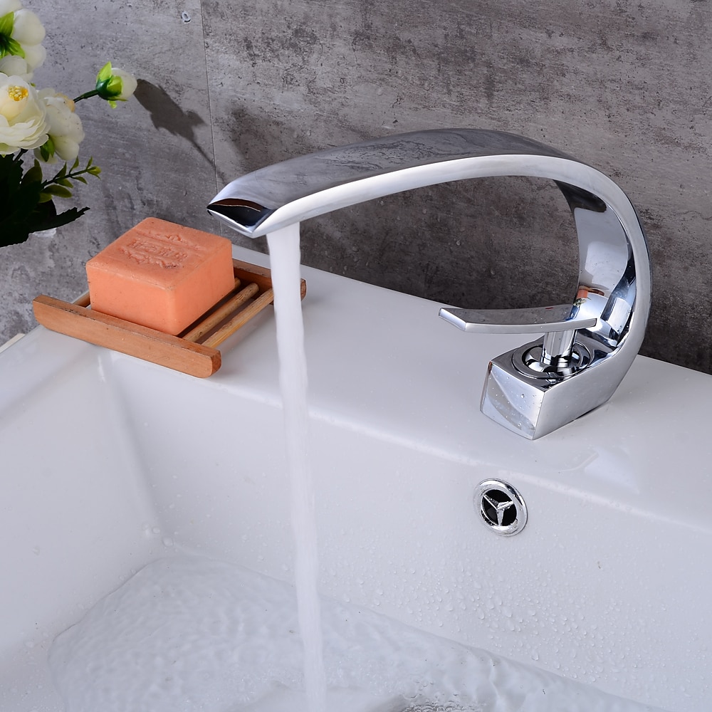 Bathroom Sink Mixer Faucet, Monobloc Washroom Brass Basin Taps Single Handle One Hole Deck Mounted, with Hot and Cold Hose, Chrome Oil-rubbed Bronze Brushed Golden Black Taps 2025 - CAD $87.99 –P2