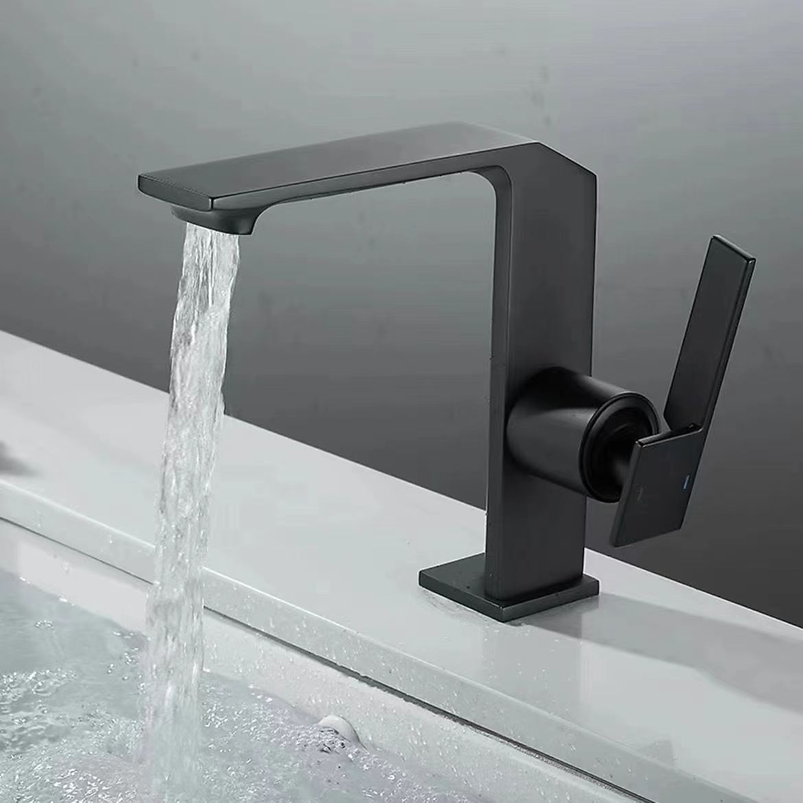 Waterfall Bathroom Sink Mixer Faucet Brass, Single Handle Washroom Basin Taps One Hole Faucets with Hot and Cold Hose, Waterfall Spout Brass Bathroom Tap Chrome Black Gold Grey 2025 - CAD $111.99 –P8