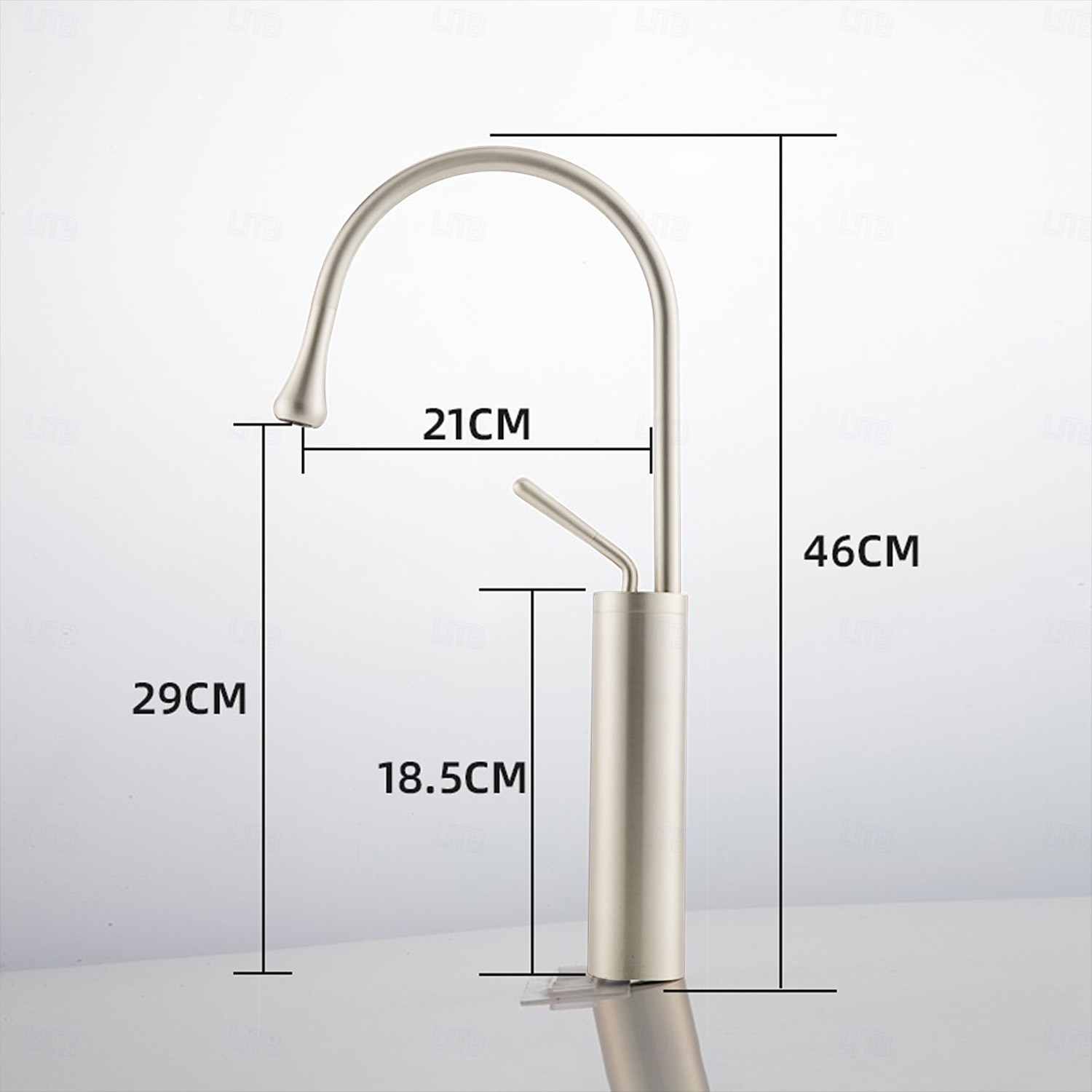 Bathroom Sink Mixer Faucet Brushed Gold Tall Deck Mounted, High Arc Vessel Tap Single Handle One Hole Standard Spout Wahsroom Basin Taps with Cold and Hot Water Hose 2025 - CAD $135.99 –P10