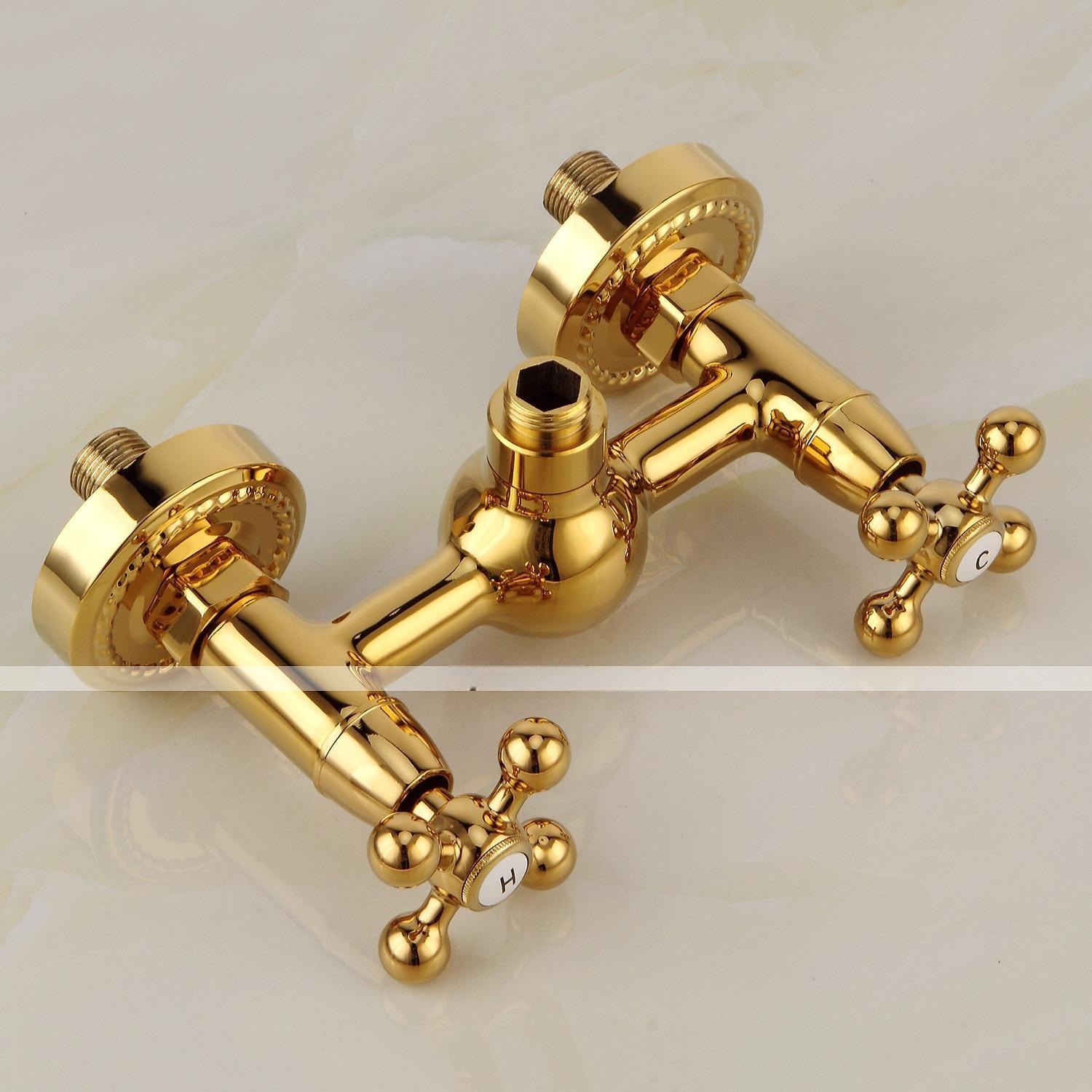 Shower Faucet Set Handshower Included Vintage Style/Country Brass/Electroplated Mount Outside Ceramic Valve Bath Shower 2025 - CAD $143.99 –P7