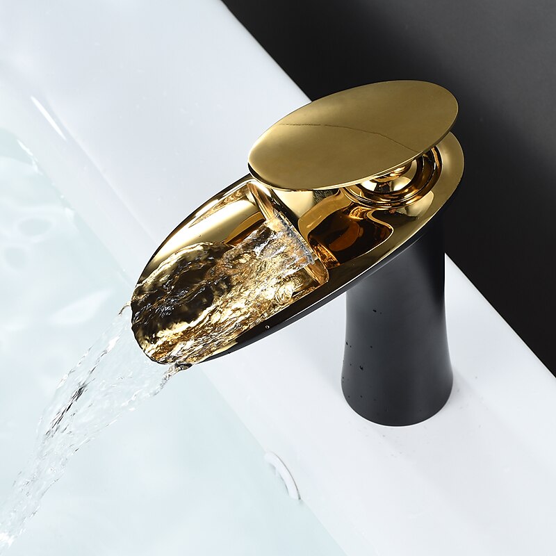 Bathroom Sink Faucet - Waterfall Electroplated / Painted Finishes Centerset Single Handle One HoleBath Taps 2025 - CAD $103.99 –P10