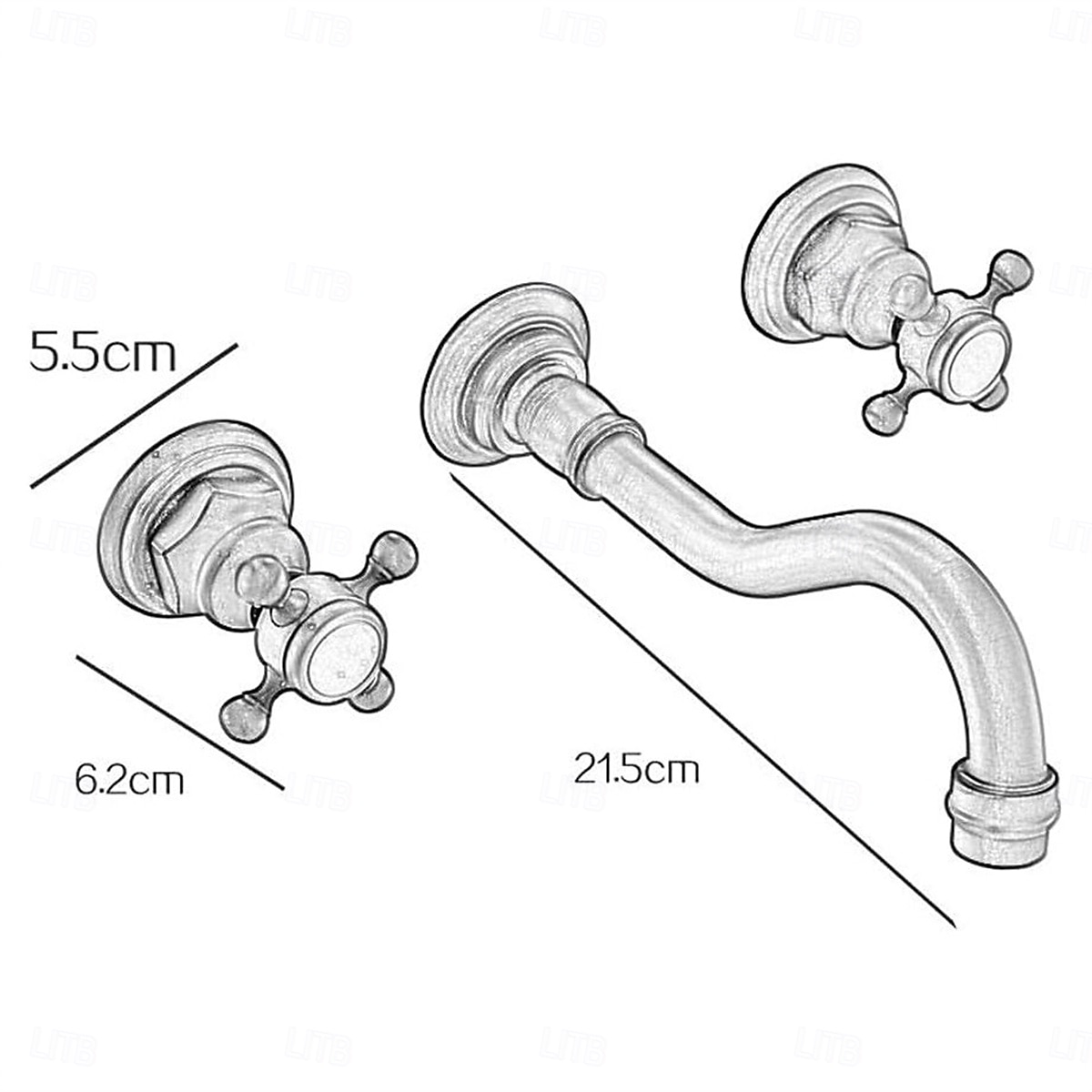 Classic Utility Sink Laundry Faucet Wall Mount Two Handles Three Holes Wash Basin Tap with Hot and Cold Water Hoses Laundry Tub Pot Filler Commercial Faucet in Oil Rubbed Bronze Antique Copper 2025 - CAD $95.99 –P7