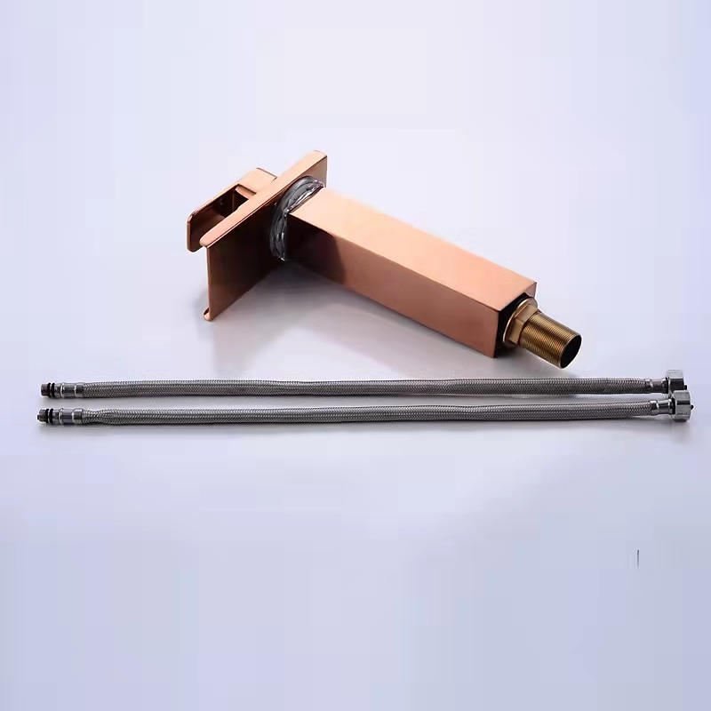 Bathroom Vessel Faucet Tall LED Waterfall Spout 3 Color Changes with Temperature, Sink Mixer Mono Basin Taps, Single Handle One Hole Brass Washroom Vessel Tap Deck Mounted 2025 - CAD $143.99 –P7