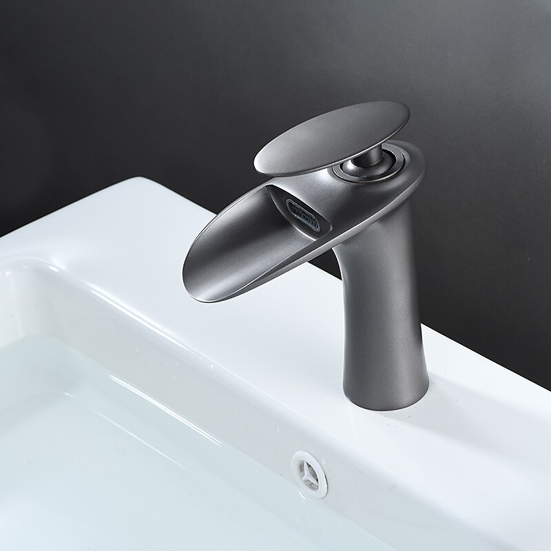 Bathroom Sink Faucet - Waterfall Electroplated / Painted Finishes Centerset Single Handle One HoleBath Taps 2025 - CAD $103.99 –P13