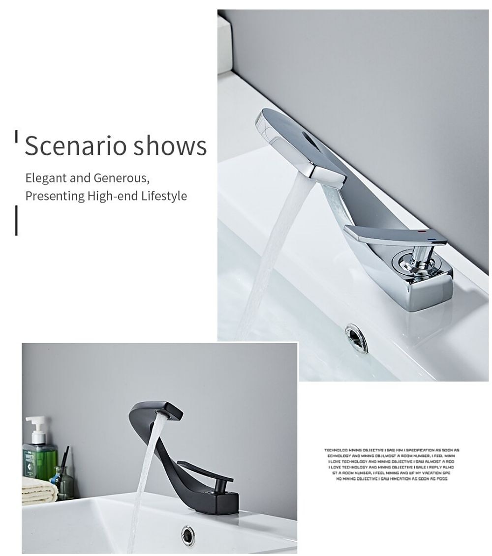 Bathroom Sink Mixer Faucet, Mono Wash Basin Single Handle Basin Taps Washroom, Monobloc Vessel Water Brass Tap Deck Mounted with Hot and Cold Hose 2025 - CAD $135.99 –P2