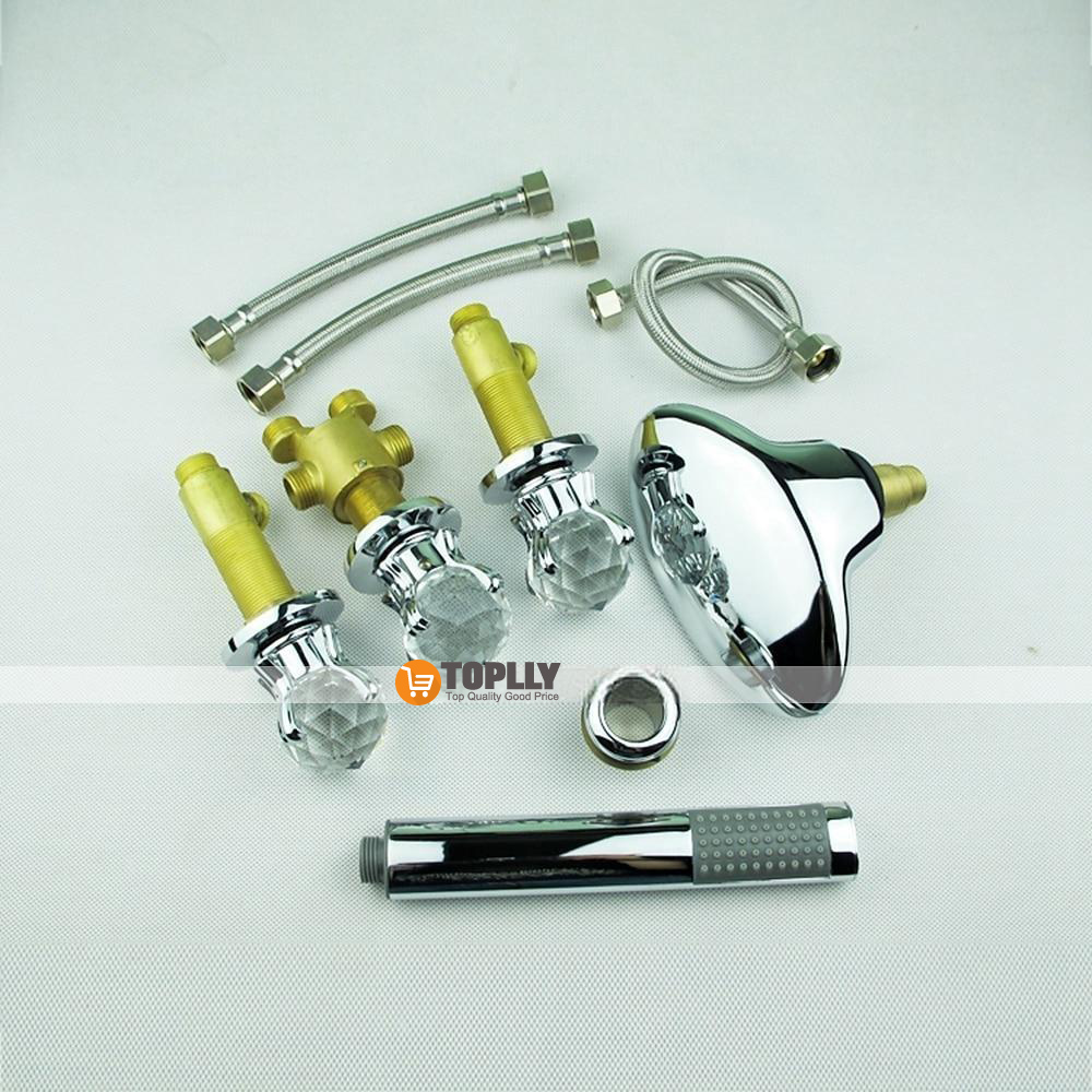 Bathtub Faucet - Contemporary Chrome Roman Tub Brass Valve Bath Shower Mixer Taps 2025 - CAD $231.99 –P1