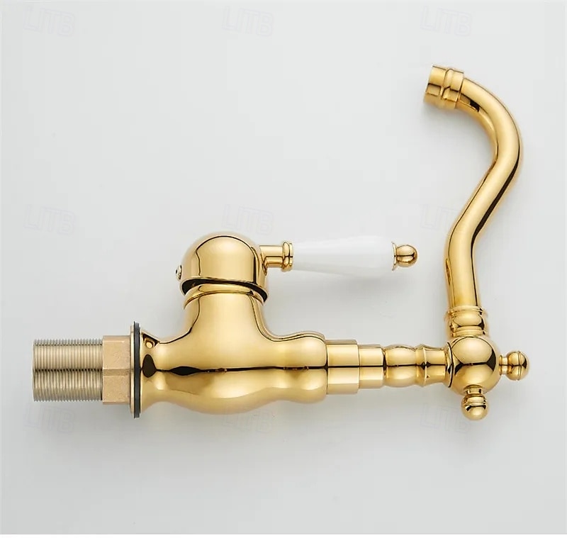 Mono Bathroom Sink Mixer Faucet Brass, Deck Mounted Single Lever Basin Taps Ceramic Handle Tap, One Hole Cold and Hot Hose Vessel Faucets 2025 - CAD $79.99 –P7