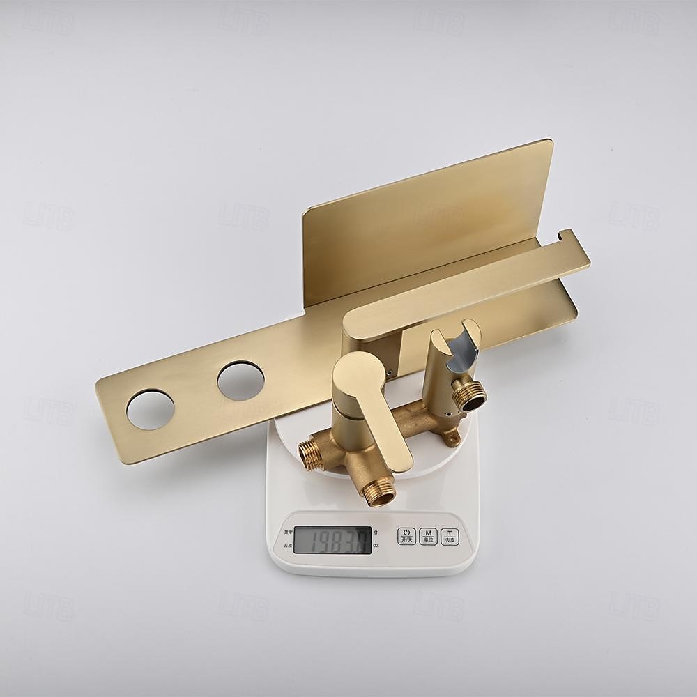 Brushed Grey Bidet Sprayer Concealed Button Brass Valve with Commodity Shelf Paper Holder Plastic Sprayer PVC Hose 2025 - CAD $283.18 –P11