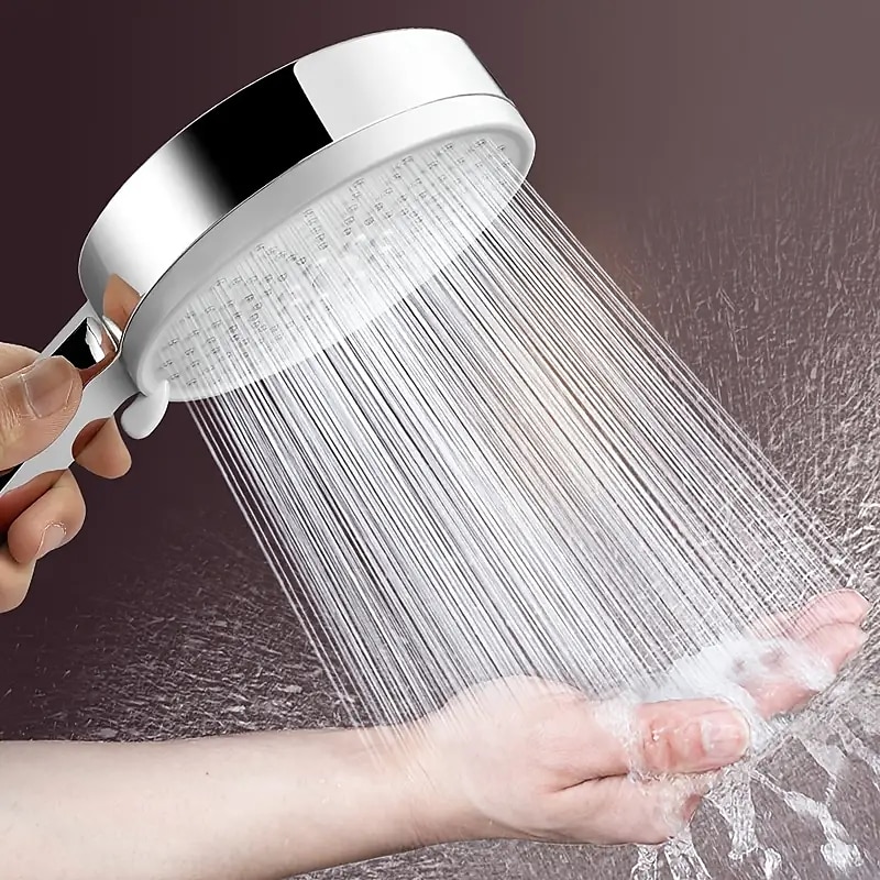 5 Mode Shower Head High Pressure Handheld Spray with Stop Button Adjustable High-Pressure Water Saving Shower Bathroom Accessories Large Panel Electroplating Five-speed Showerhead 2025 - CAD $4.99 –P1