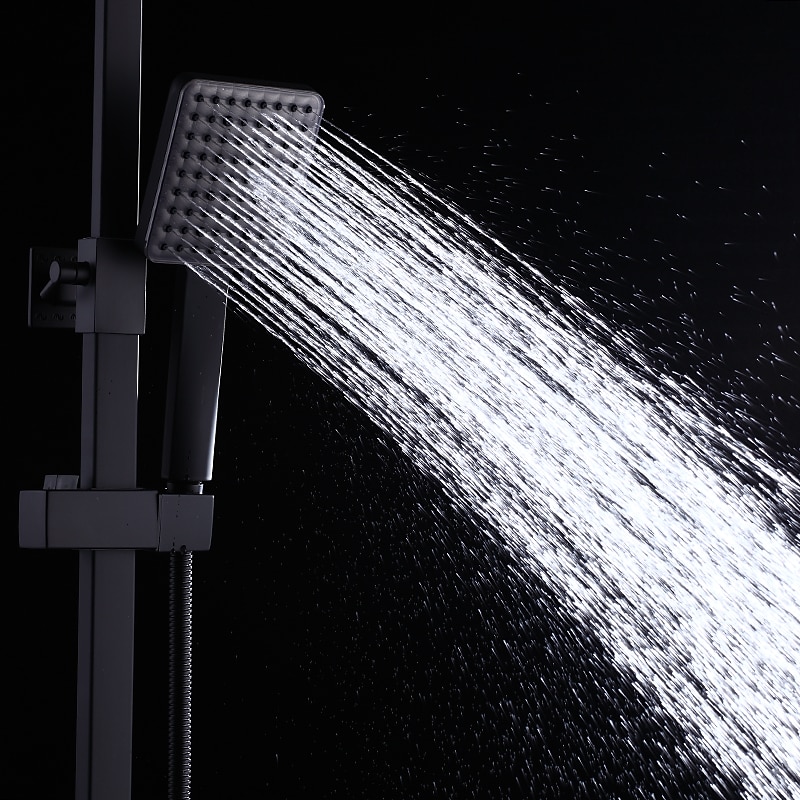 Shower System Faucet Set Wall Mounted 9 inch Rainfall Shower Head Handshower Handheld Sprayer with Holder Electroplated / Painted Finishes Mount Inside Ceramic Valve Bath Shower 2025 - CAD $328.99 –P12