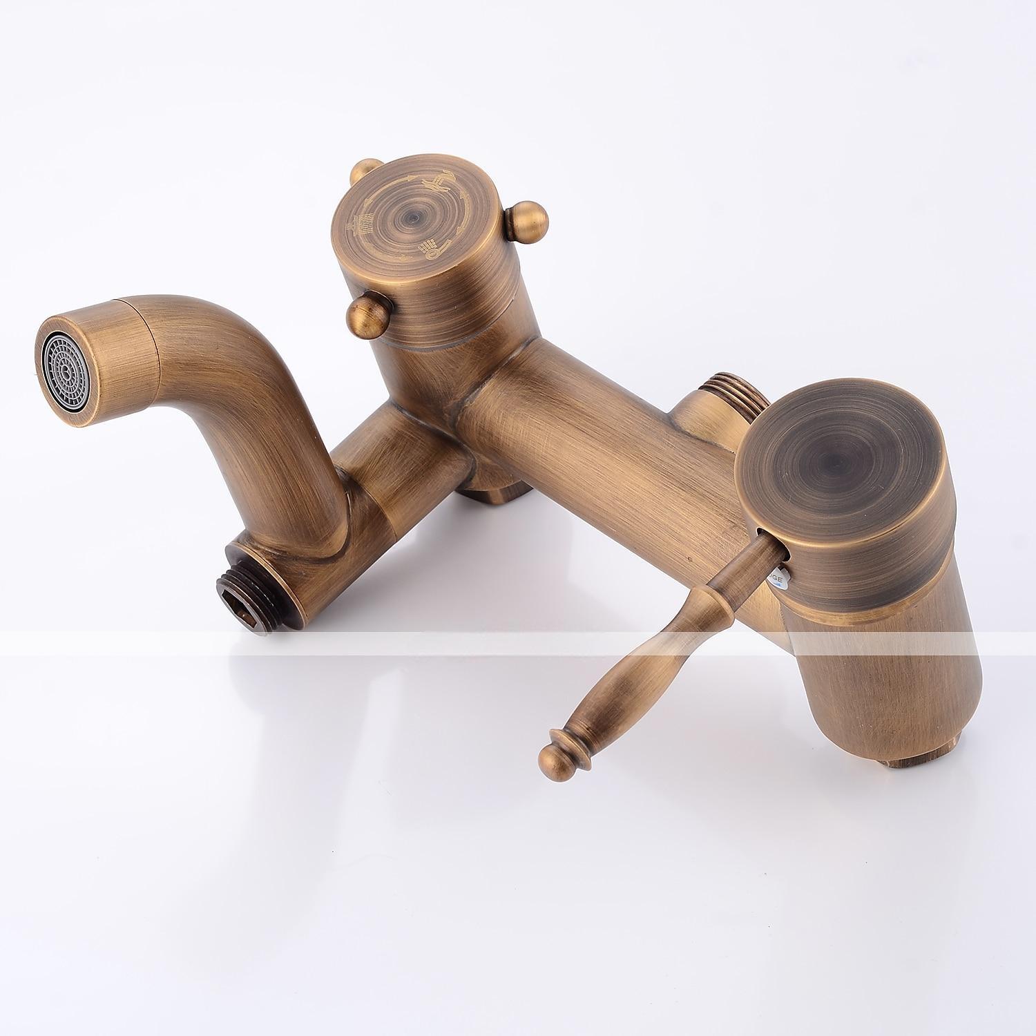 Shower FaucetShower System Set Handshower Included pullout Waterfall Vintage Style/Country Brass Mount Outside Ceramic Valve Bath Shower Mixer Taps 2025 - CAD $303.99 –P2