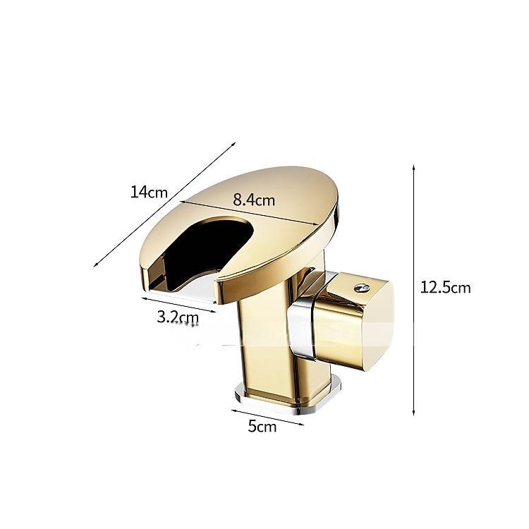 Bathroom Sink Faucet,LED Waterfall Temperature Controlled 3-Colors Electroplated Centerset Single Handle One Hole Bath Taps 2025 - CAD $95.99 –P1