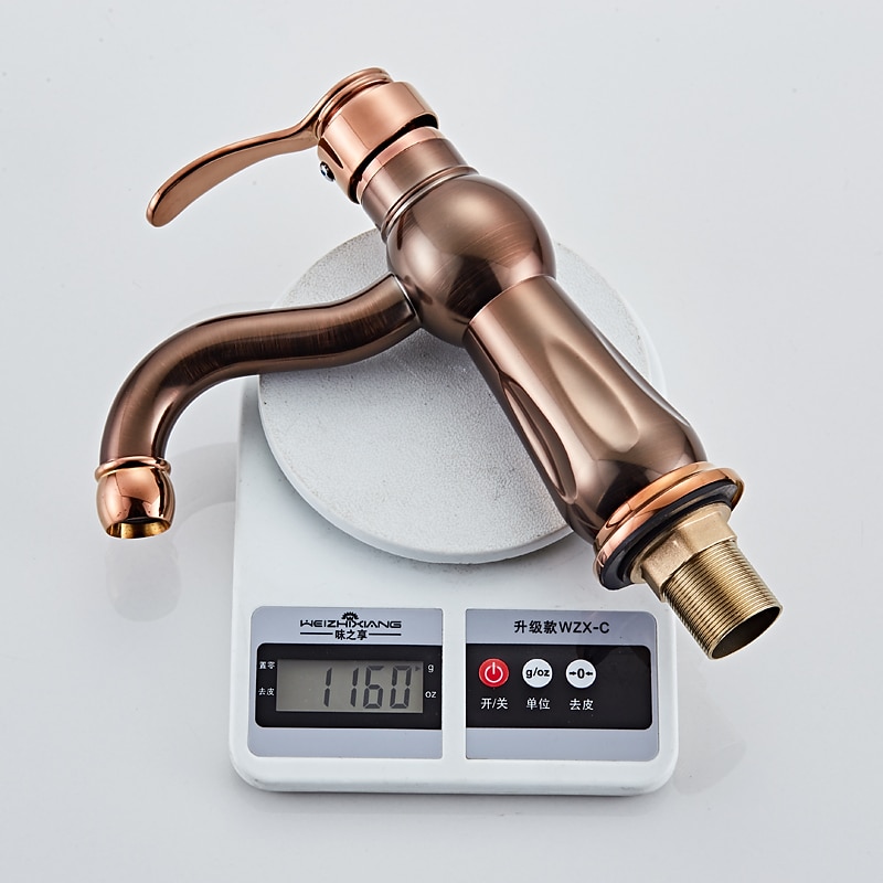Bathroom Sink Faucet,Brass Contemporary Style Single Handle One Hole Bath Tap with Hot and Cold Switch 2025 - CAD $111.99 –P6