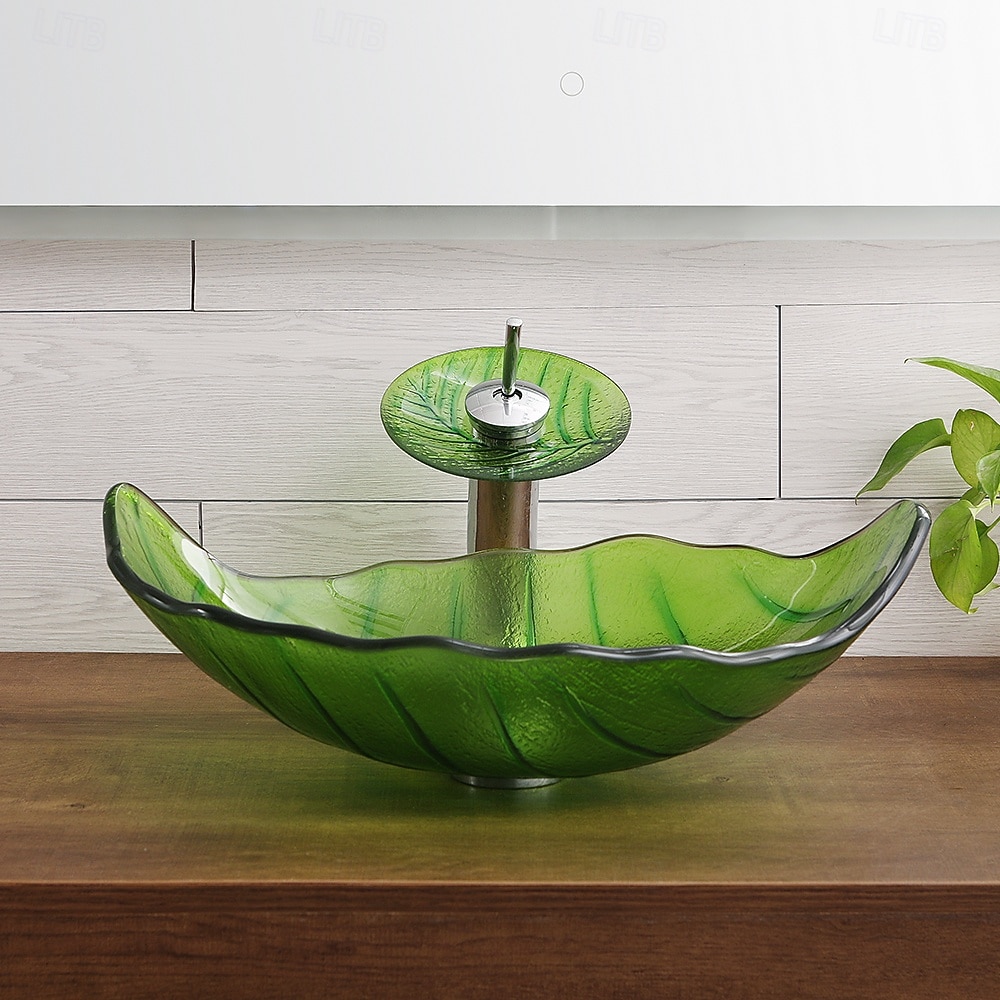 Vessel Sink for Bathroom Modern Leaf Style Bathroom Vanity Sinks Above Counter Countertop Basin sink 2025 - CAD $558.99 –P6