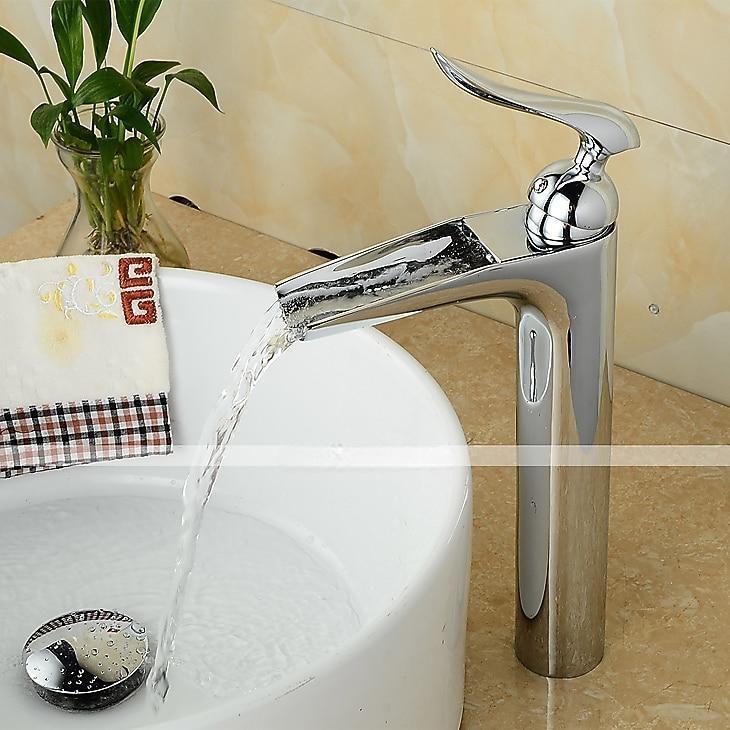 Bathroom Sink Faucet - Waterfall Chrome Centerset Single Handle One HoleBath Taps 2025 - CAD $127.99 –P2