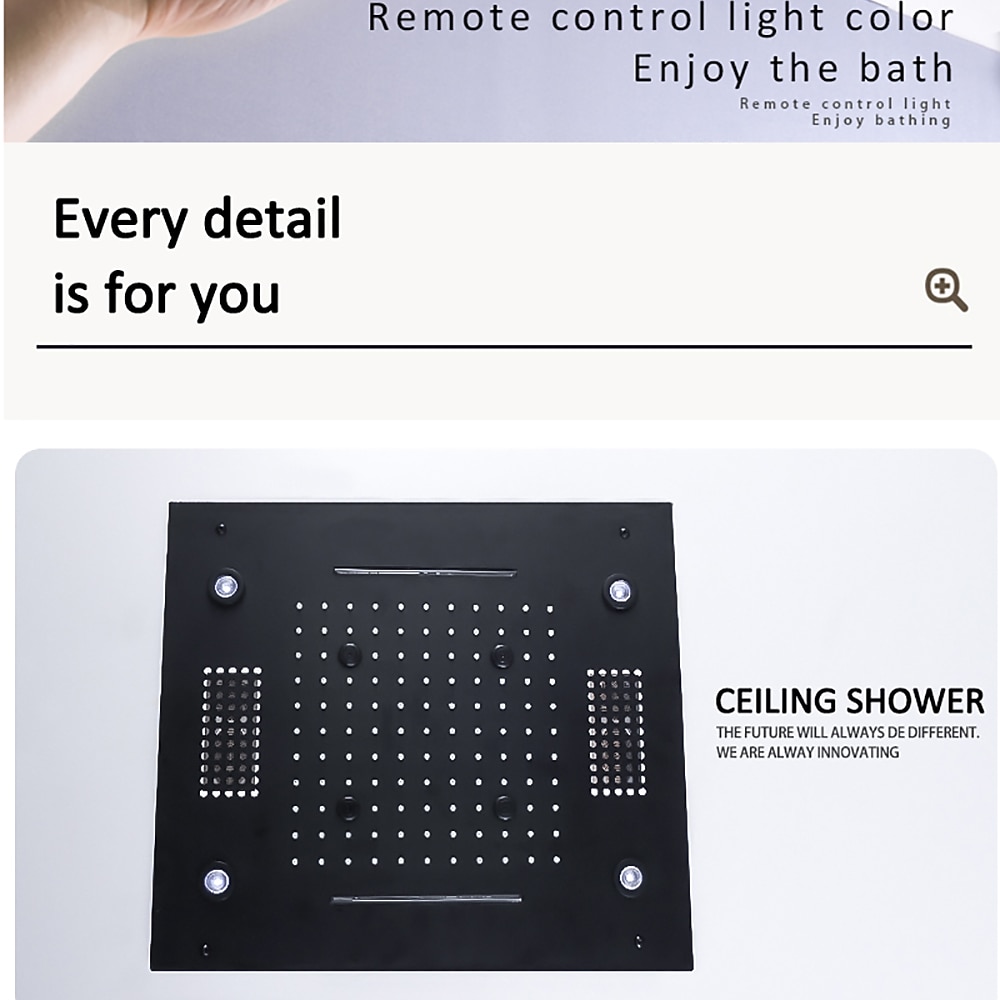 Shower FaucetRainfall Shower Head LED Waterfall Rain Contemporary Chrome/Painted Finishes Ceiling Mounted Bath Showerhead for Shower Room Bluetooth Remote Control Bathroom Plumbing Accessories 2025 - CAD $797.99 –P13