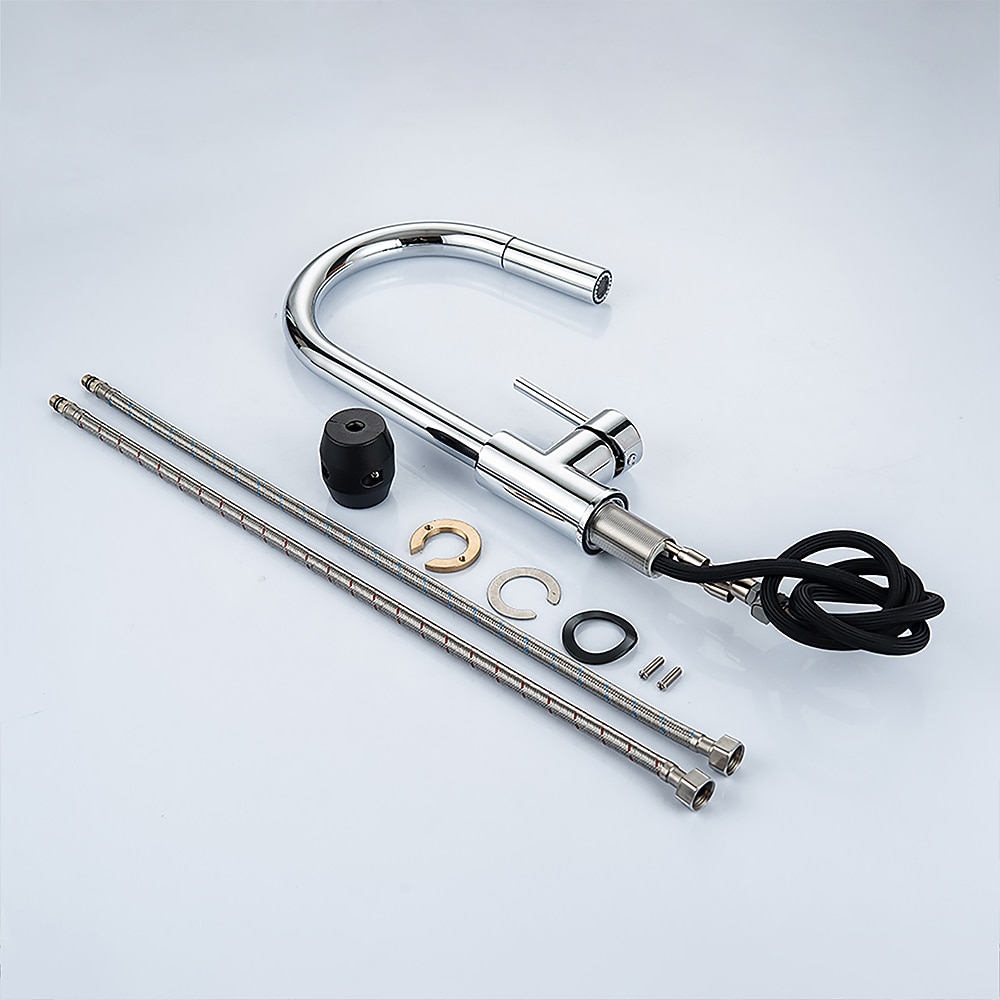 Kitchen Faucet with Pull-out SpraySingle Handle One Hole 2-modes Brass Kitchen Taps 2025 - CAD $199.99 –P4
